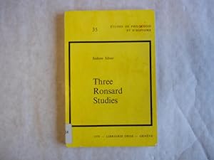 Seller image for Three Ronsard Studies. for sale by Carmarthenshire Rare Books