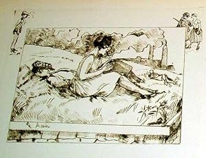 Bild des Verkufers fr Trs belle eau-forte des annes 30 en spia avec remarque "Les Amoureux" de Gustave ASSIRE. zum Verkauf von JOIE DE LIRE