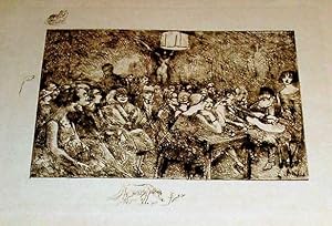 Bild des Verkufers fr Trs belle eau-forte des annes 30 en spia avec remarque "Scne de Cabaret" de Gustave ASSIRE. zum Verkauf von JOIE DE LIRE