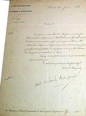 DOCUMENT MILITAIRE MANUSCRIT du Maréchal de Camps 4 ème Brigade d'Infanterie, le Comte de Sainte ...