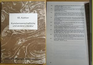 93. Auktion: Kunstwissenschaftliche und andrer Literature: 11 Mai 1985