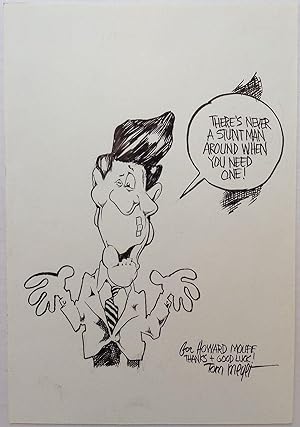 Original Signed Cartoon of Ronald Reagan