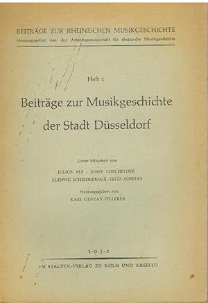 Beiträge zur Musikgeschichte der Stadt Düsseldorf