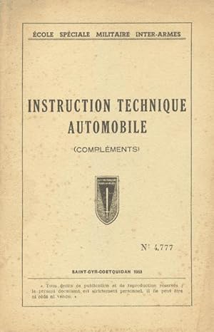 INSTRUCTION TECHNIQUE AUTOMOBILE. Compléments