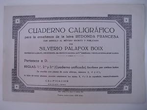 Imagen del vendedor de CUADERNO CALIGRFICO para la enseanza de la letra Redonda Francesa a la venta por Librera Maestro Gozalbo