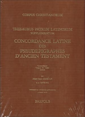 Bild des Verkufers fr Corpus Christianorum. Pseudepigrapha Veteris Testamenti Concordance Latine des Pseudepigraphes d'Ancien Testament, zum Verkauf von BOOKSELLER  -  ERIK TONEN  BOOKS