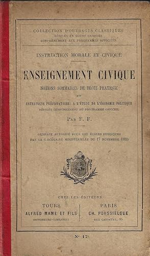 Instruction Morale et Civique Enseignement Civique Notions Sommaires De Droit Pratique et al