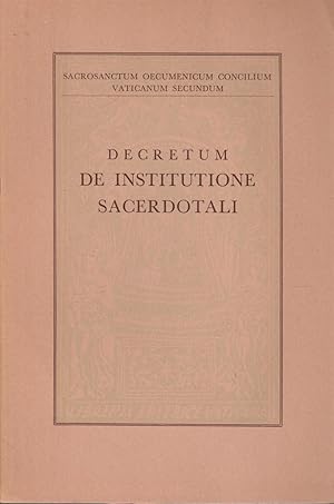 Image du vendeur pour Decretum De Institutione Sacerdotali mis en vente par Jonathan Grobe Books