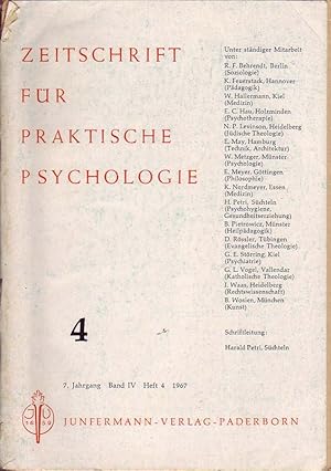 Bild des Verkufers fr Zeitschrift fr praktische Psychologie, Heft 4, 1967. zum Verkauf von Online-Buchversand  Die Eule