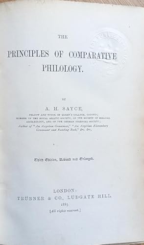 THE PRINCIPLES OF COMPARATIVE PHILOLOGY