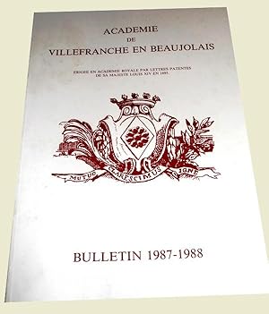 Bild des Verkufers fr Chroniques du pays beaujolais - Bulletin 1987-1988 zum Verkauf von JOIE DE LIRE