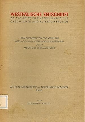 Imagen del vendedor de Westflische Zeitschrift. 98. und 99. Band (1949). Zeitschrift fr Vaterlndische Geschichte und Altertumskunde a la venta por Paderbuch e.Kfm. Inh. Ralf R. Eichmann