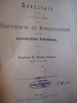 Bild des Verkufers fr Resultate aus den im Jahre 1903 auf der Sternwarte zu Kremsmnster angestellten meteorlogischen zum Verkauf von Alte Bcherwelt