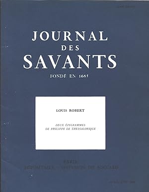 Deux épigrammes de Philippe de Thessalonique Journal des savants. Avril-juin 1982