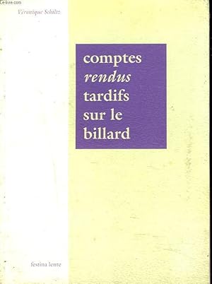 Seller image for COMTES RENDUS TARDIFS SUR LE BILLARD for sale by Le-Livre