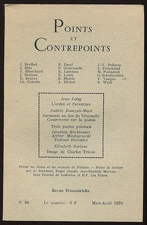 Imagen del vendedor de Points et Contrepoints n94. Mars-avril 1970 a la venta por LibrairieLaLettre2
