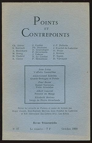 Imagen del vendedor de Points et Contrepoints n87. Octobre 1968 a la venta por LibrairieLaLettre2