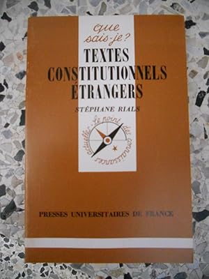 Seller image for Textes constitutionnels etrangers for sale by Frederic Delbos