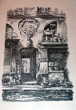 Bild des Verkufers fr Trs belle lithographie avec sur papier verg " Rue des Canettes  Paris". signe dans la planche Ernest LABORDE. zum Verkauf von JOIE DE LIRE