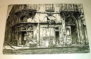 Bild des Verkufers fr Trs belle lithographie avec sur papier verg "Maison de Mme de Pompadour Rue Saint Andr des Arts  Paris". signe dans la planche Ernest LABORDE. zum Verkauf von JOIE DE LIRE