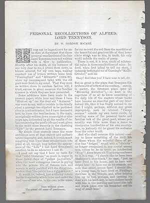 Bild des Verkufers fr Personal Recollections Of Alfred, Lord Tennyson zum Verkauf von Legacy Books II