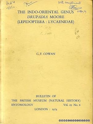 Seller image for THE INDO-ORIENTAL GENUS DRUPADIA MOORE (Lepidoptera: Lycaenidae) Bulletin of the British Museum (Natural History) Vol 29, No 6 for sale by Pendleburys - the bookshop in the hills