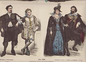 Munchener Bilderbogen: Zur Geschichte der Costume, No. 296 (Erster Bogen) und No. 305 (Zweiter Bo...