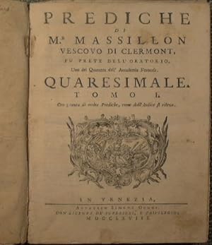 Bild des Verkufers fr Prediche di M. Massilon Vescovo di Clermont zum Verkauf von Antica Libreria di Bugliarello Bruno S.A.S.