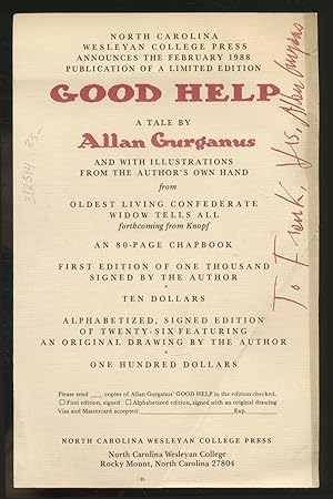 Seller image for Good Help Promotional Flyer for sale by Between the Covers-Rare Books, Inc. ABAA