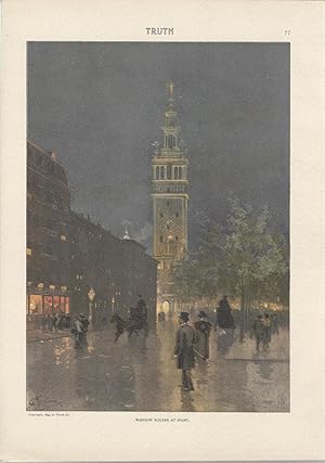 Seller image for Lithograph: "Madison Square at Night". color lithograph from Truth Magazine, May, 1899 for sale by Dorley House Books, Inc.