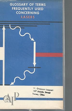 Seller image for Glossary of Terms Frequently Used Concerning Lasers for sale by Dorley House Books, Inc.