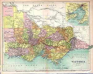 Imagen del vendedor de MAP: 'Victoria'.from the Australian Handbook, 1906 a la venta por Dorley House Books, Inc.
