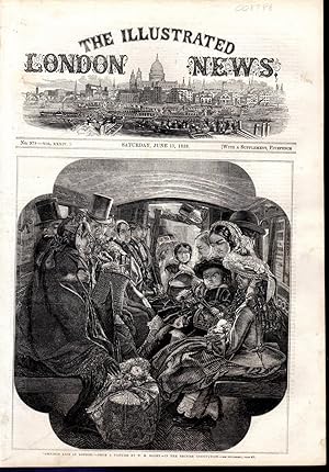 Imagen del vendedor de ENGRAVING: "Omnibus life in London".engraving from picture by Egley in The Illustrated London News, June 11, 1859 a la venta por Dorley House Books, Inc.