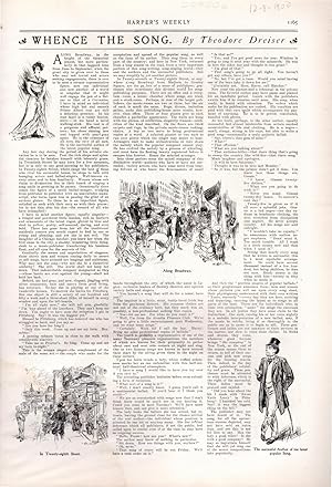 Seller image for PRINT:'Whence the Song'.a short story, 1st appearance disbound from Harper's Weekly, 12/08/1900 for sale by Dorley House Books, Inc.