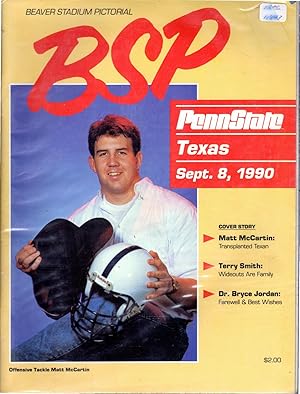 Image du vendeur pour Beaver Stadium Pictorial: Penn State vs. Texas, September 8, 1990: Official Program mis en vente par Dorley House Books, Inc.