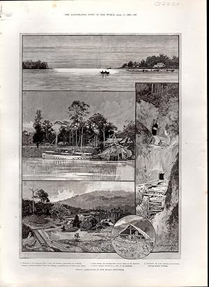 Seller image for ENGRAVING:'Mining Operations in the Malay Peninsula'.from The Illustrated News of the World, April 12, 1890 for sale by Dorley House Books, Inc.