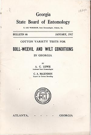 Seller image for Cotton Variety Tests for Boll Weevil and Wilt Conditions in Georgia for sale by Dorley House Books, Inc.