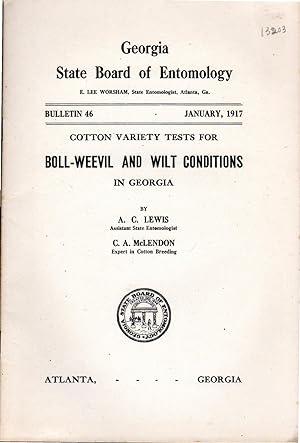 Seller image for Cotton Variety Tests for Boll Weevil and Wilt Conditions in Georgia for sale by Dorley House Books, Inc.