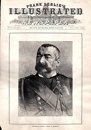 Seller image for ENGRAVING: 'Lieutenant-General Philip H. Sheridan' .engraving from Frank Leslie's Illustrated Newspaper 6/2/1888 for sale by Dorley House Books, Inc.