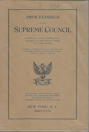 Imagen del vendedor de Proceedings of the Supreme Council.111th Annual Meeting, Sept 18-20, 1923 a la venta por Dorley House Books, Inc.