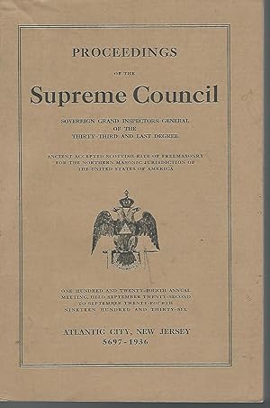 Imagen del vendedor de Proceedings of the Supreme Council.124th Annual Meeting, Sept 22-24, 1936 a la venta por Dorley House Books, Inc.