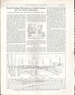 Image du vendeur pour PRINT: "Grade-Crossing Elimination at.Pittsburgh'.article & illustrations in Engineering Record, July 12, 1913 mis en vente par Dorley House Books, Inc.