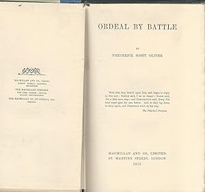 Imagen del vendedor de Ordeal by Battle [Signed By Notable] a la venta por Dorley House Books, Inc.
