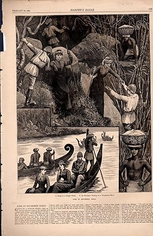 Imagen del vendedor de ENGRAVING: 'Life in Southern India'. from Harper's Bazar, February 25, 1882 a la venta por Dorley House Books, Inc.