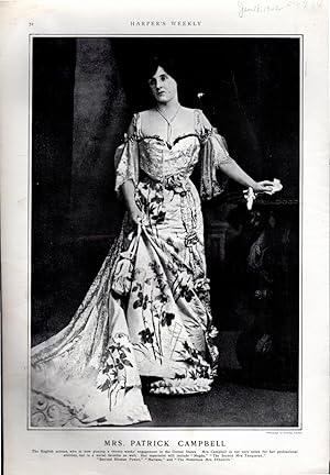 Image du vendeur pour PRINT: 'Mrs. Patrick Campbell'.photoengraving from Harper's Weekly, January 18, 1902 mis en vente par Dorley House Books, Inc.