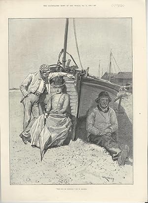 ENGRAVING: "The Eve of Parting".engraving from The Illustrated News of the World, October 11, 1890