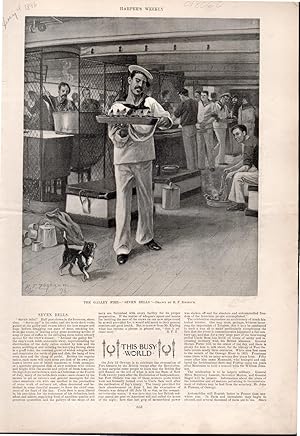 Image du vendeur pour ENGRAVING: "Seven Bells'. short story & 3/4 page engraving from Harper's Weekly, August 4, 1896 mis en vente par Dorley House Books, Inc.