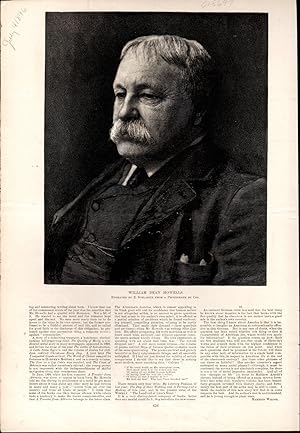 Seller image for PRINT: 'William Dean Howells'.article and 2/3 page portrait from Harper's Weekly July 4, 1896 for sale by Dorley House Books, Inc.