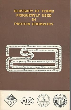 Seller image for Glossary of Terms Frequently Used in Protein Chemistry for sale by Dorley House Books, Inc.