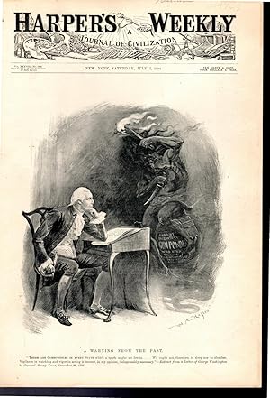 Seller image for ENGRAVING: 'A Warning From the Past' .engraving from Harper's Weekly, July 7, 1894 for sale by Dorley House Books, Inc.